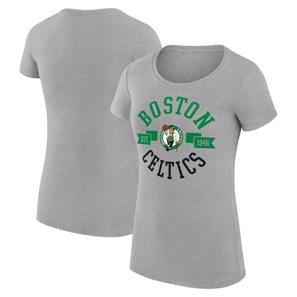 Boston Celtics G-III 4Her by Carl Banks Women's Super-Slim Fit Lightweight Large City Logo T-Shirt - Heather Gray outlet