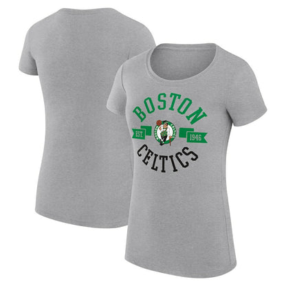Boston Celtics G-III 4Her by Carl Banks Women's Super-Slim Fit Lightweight Large City Logo T-Shirt - Heather Gray outlet