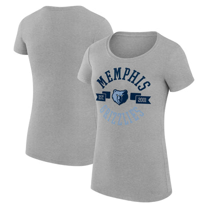 Memphis Grizzlies G-III 4Her by Carl Banks Women's Super-Slim Fit Lightweight Large City Logo T-Shirt - Heather Gray sale