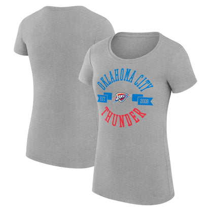 Oklahoma City Thunder G-III 4Her by Carl Banks Women's Super-Slim Fit Lightweight Large City Logo T-Shirt - Heather Gray for sale