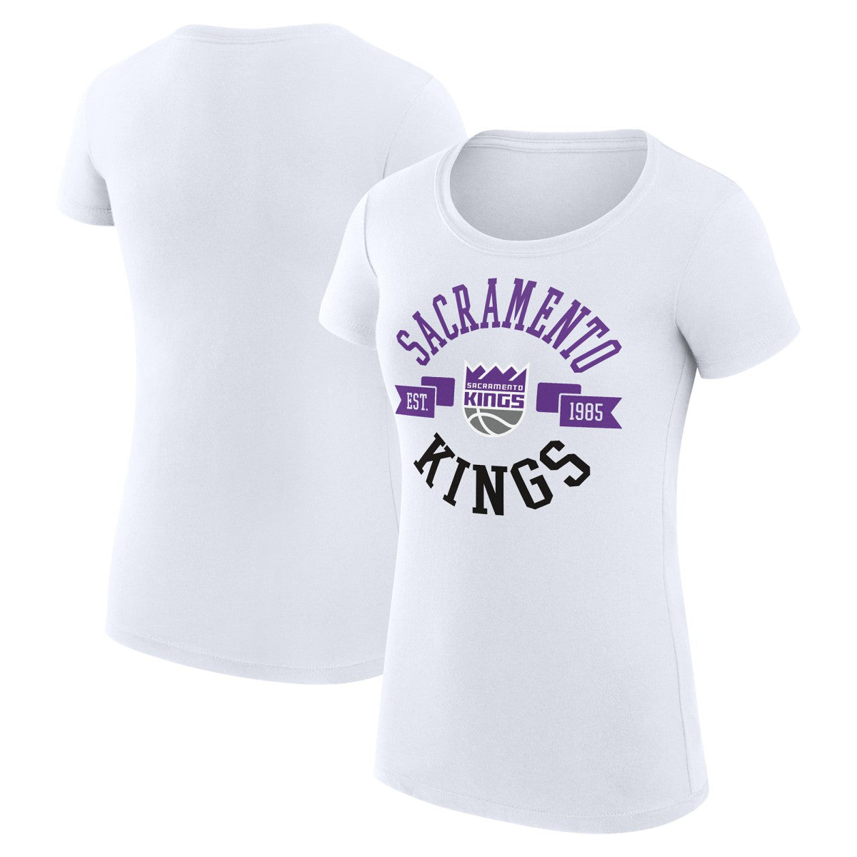 Sacramento Kings G-III 4Her by Carl Banks Women's Super-Slim Fit Lightweight Large City Logo T-Shirt - White sale