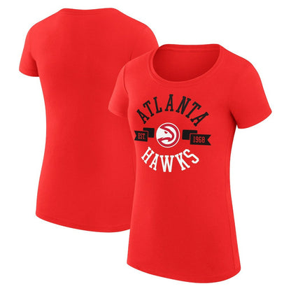 Atlanta Hawks G-III 4Her by Carl Banks Women's Super-Slim Fit Lightweight Large City Logo T-Shirt - Red shop