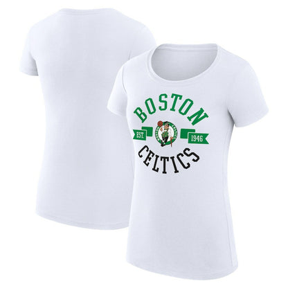 Boston Celtics G-III 4Her by Carl Banks Women's Super-Slim Fit Lightweight Large City Logo T-Shirt - White outlet