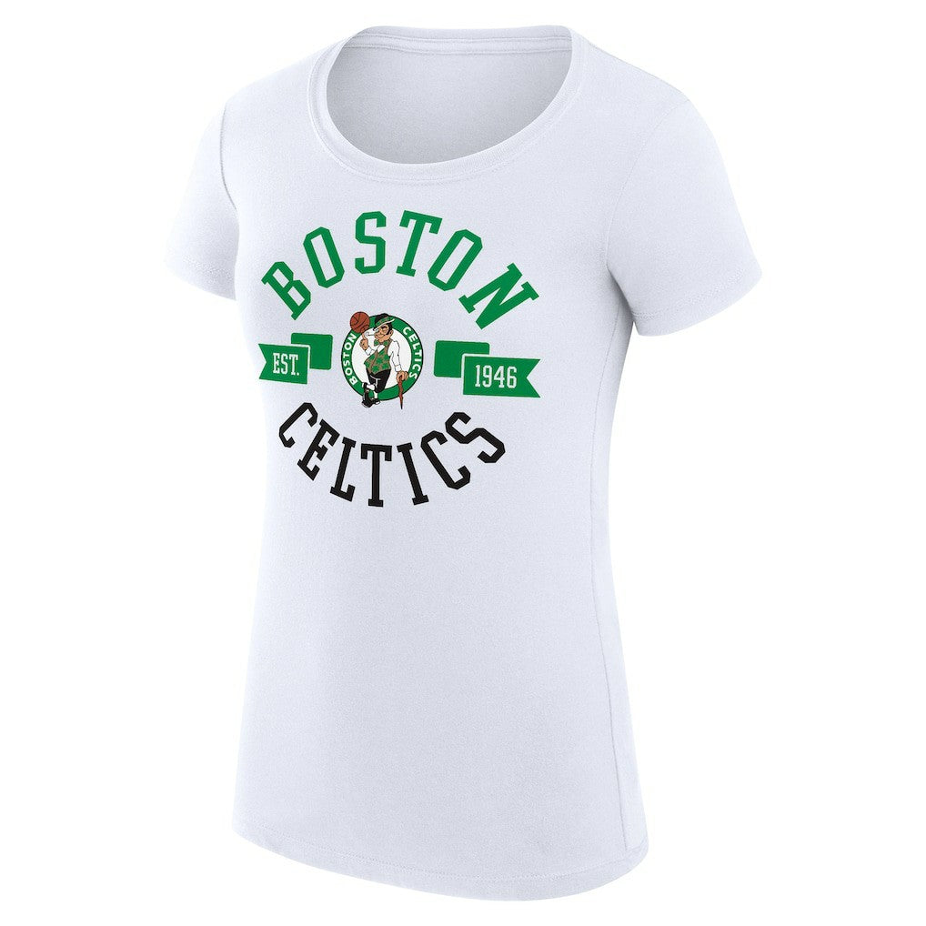 Boston Celtics G-III 4Her by Carl Banks Women's Super-Slim Fit Lightweight Large City Logo T-Shirt - White outlet
