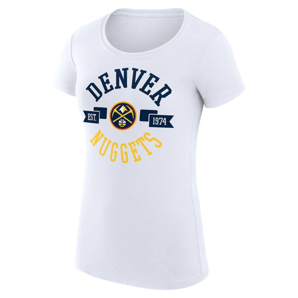 Denver Nuggets G-III 4Her by Carl Banks Women's Super-Slim Fit Lightweight Large City Logo T-Shirt sale - White shop