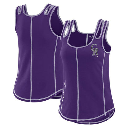 Colorado Rockies WEAR by Erin Andrews Women's Contrast Stitch Tank Top - Purple