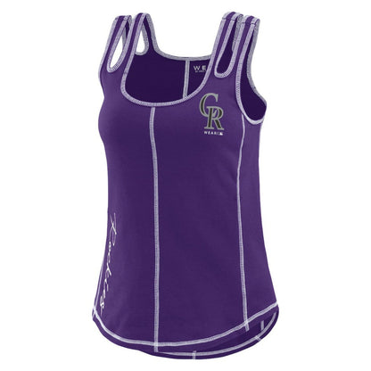 Colorado Rockies WEAR by Erin Andrews Women's Contrast Stitch Tank Top - Purple