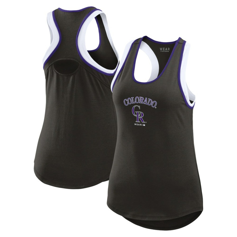 Colorado Rockies WEAR by Erin Andrews Women's Colorblock Racerback Tank Top - Black