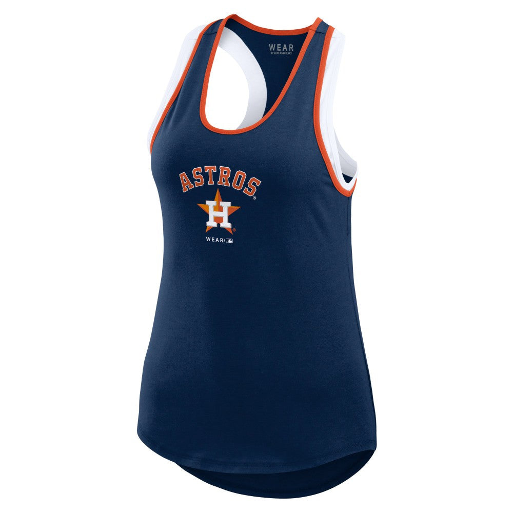 Houston Astros WEAR by Erin Andrews Women's Colorblock Racerback Tank Top - Navy