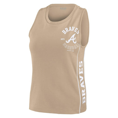 Atlanta Braves WEAR by Erin Andrews Women's Tonal Tank Top - Tan