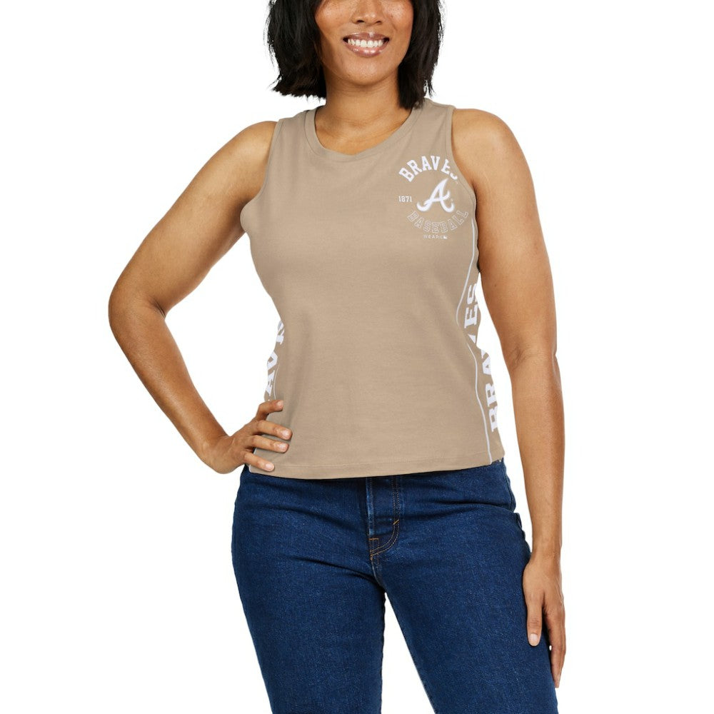 Atlanta Braves WEAR by Erin Andrews Women's Tonal Tank Top - Tan