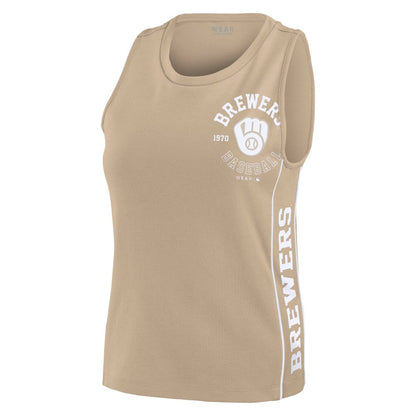 Milwaukee Brewers WEAR by Erin Andrews Women's Tonal Tank Top - Tan