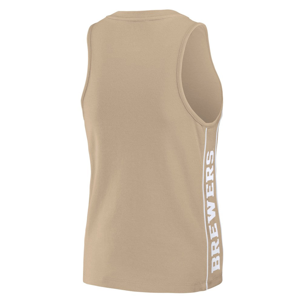 Milwaukee Brewers WEAR by Erin Andrews Women's Tonal Tank Top - Tan