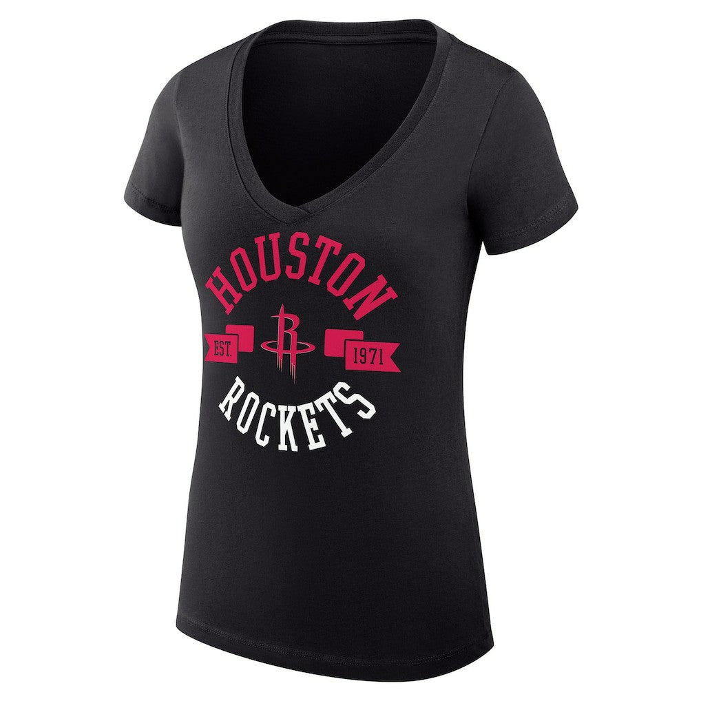 Houston Rockets G-III 4Her by Carl Banks Women's Super-Slim Fit Lightweight Large City Logo V-Neck T-Shirt - Black online