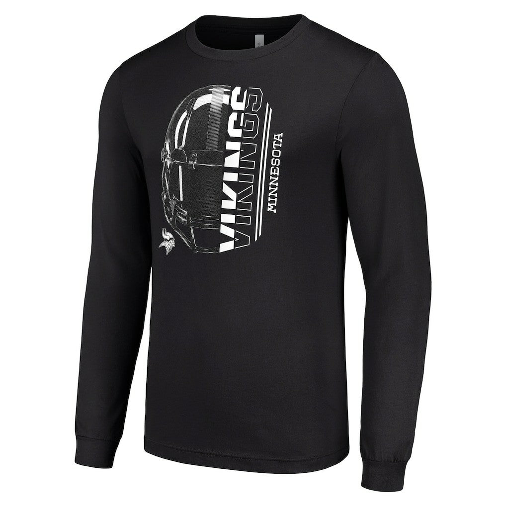 Minnesota Vikings Starter Half Helmet Logo Long Sleeve T-Shirt - Black cheap