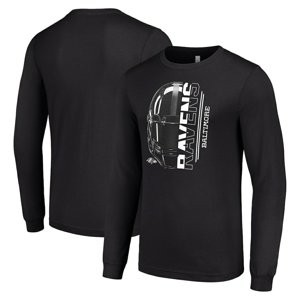 Baltimore Ravens Starter Half Helmet Logo Long Sleeve T-Shirt - Black discount
