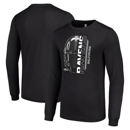 Baltimore Ravens Starter Half Helmet Logo Long Sleeve T-Shirt - Black discount