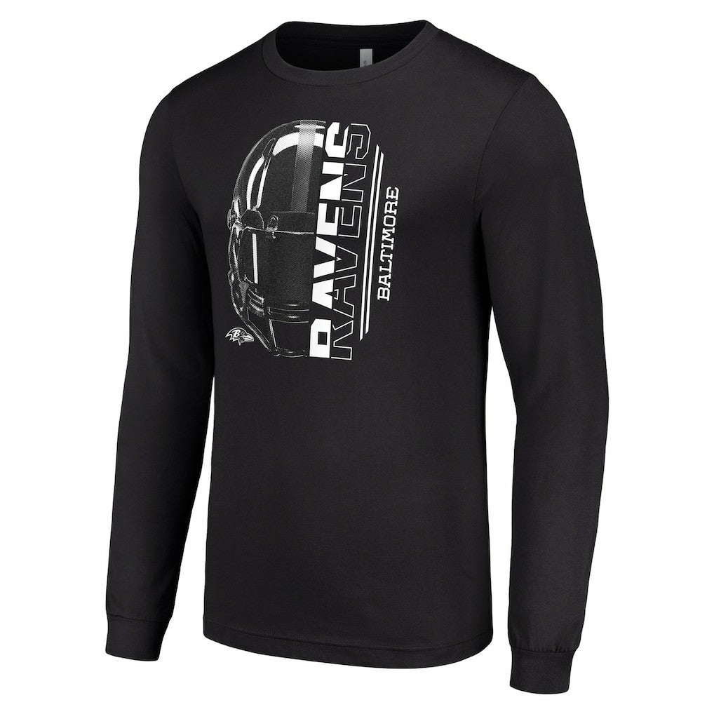 Baltimore Ravens Starter Half Helmet Logo Long Sleeve T-Shirt - Black discount