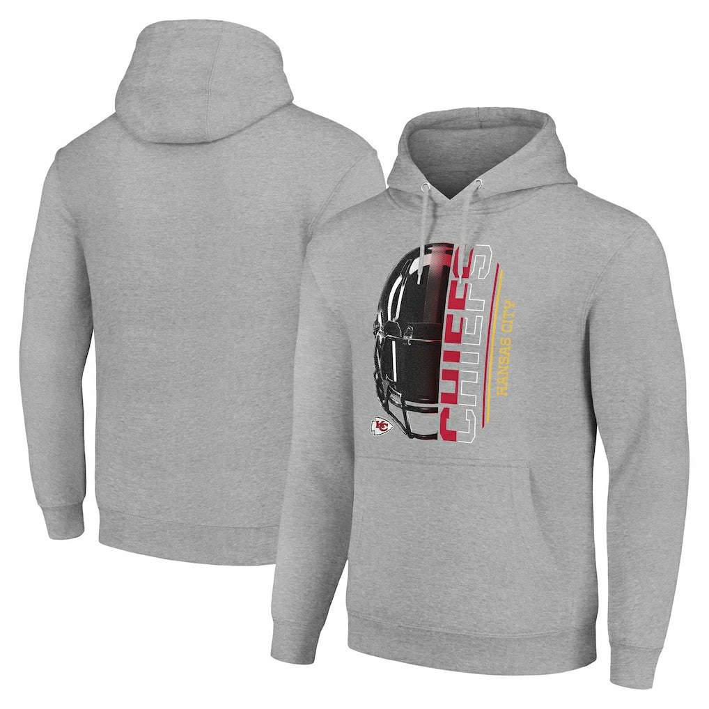 Kansas City Chiefs Starter Unisex Half Helmet Logo Pullover Hoodie - Heather Gray online