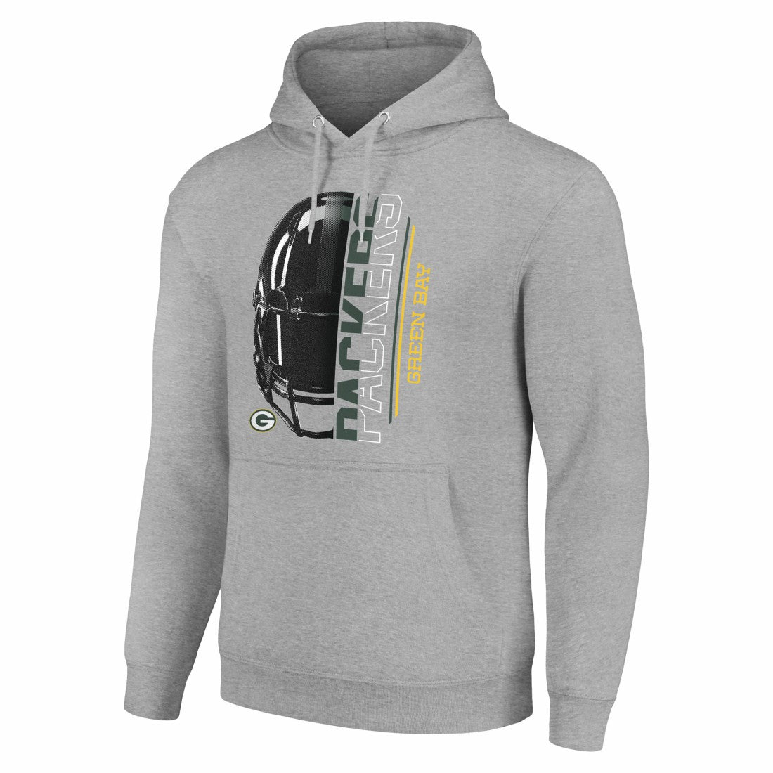 Green Bay Packers Starter Unisex Half Helmet Logo Pullover Hoodie - Heather Gray for sale