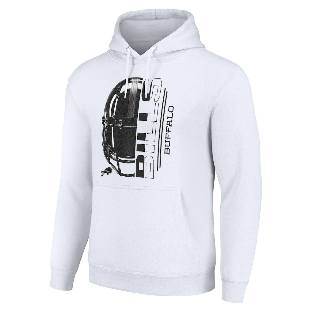 Buffalo Bills Starter Unisex Half Helmet Logo Pullover Hoodie - White discount