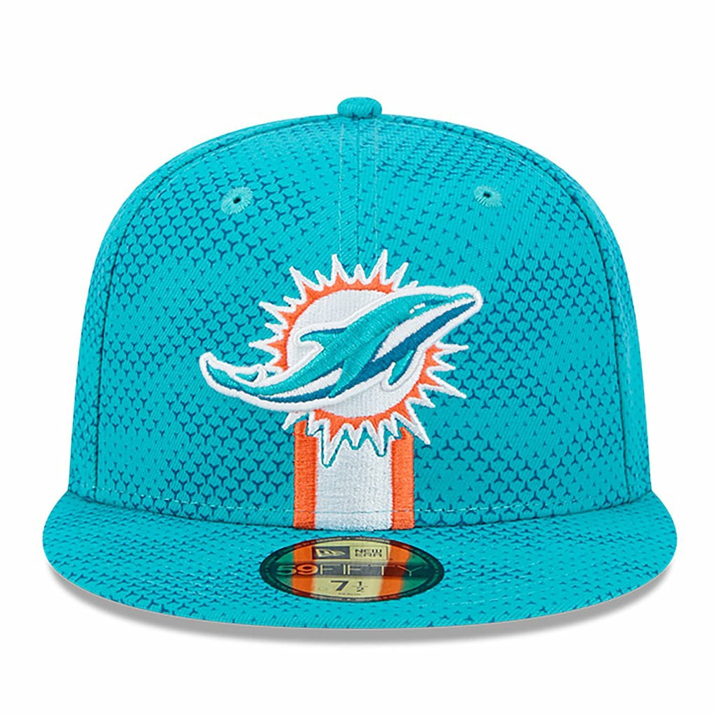 Miami Dolphins New Era 2024 Sideline 59FIFTY Fitted Hat - Aqua outlet