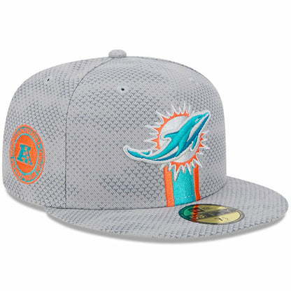 Miami Dolphins New Era 2024 Sideline 59FIFTY Fitted Hat - Gray discount