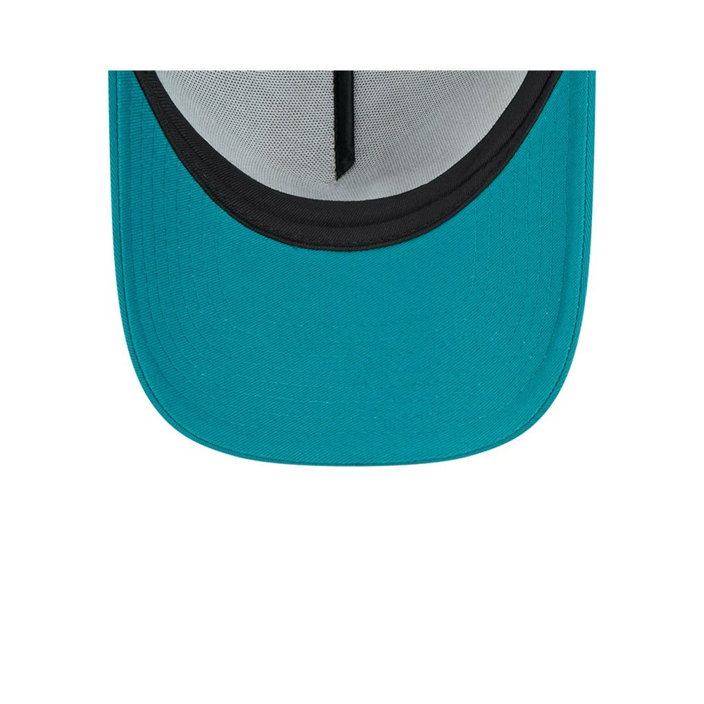 Miami Dolphins New Era 2024 Sideline Historic 9FORTY A-Frame Trucker Adjustable Hat - Stone/Aqua on sale