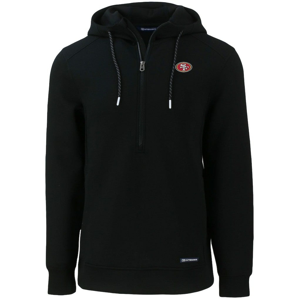 San Francisco 49ers Cutter & Buck Primary Mark Roam Eco Recycled Half-Zip Pullover Hoodie - Black outlet