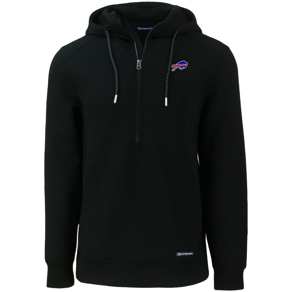 Buffalo Bills Cutter & Buck Primary Mark Roam Eco Recycled Half-Zip Pullover Hoodie - Black on sale