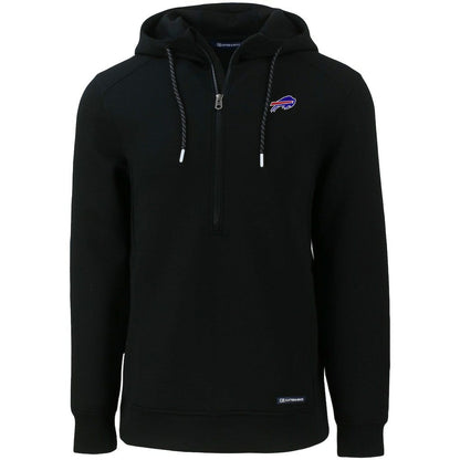 Buffalo Bills Cutter & Buck Primary Mark Roam Eco Recycled Half-Zip Pullover Hoodie - Black on sale
