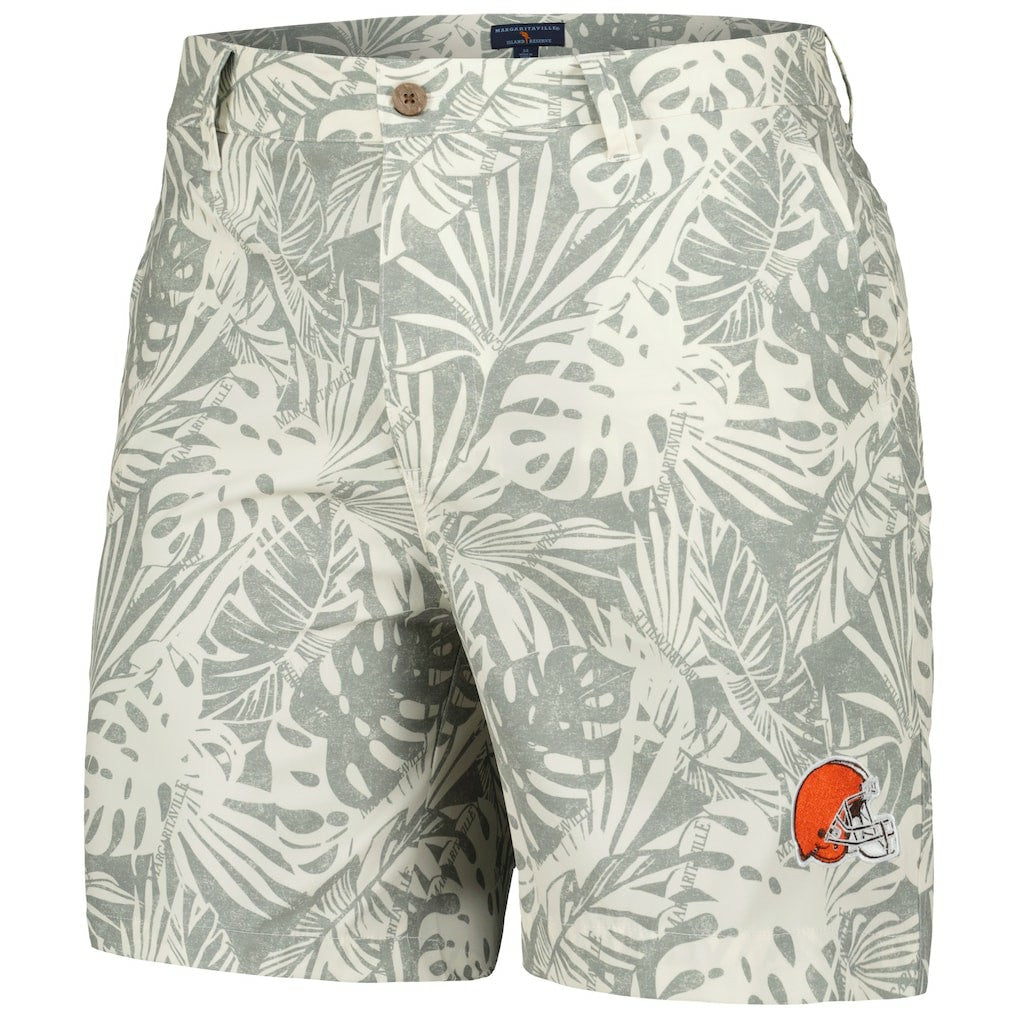 Cleveland Browns Margaritaville Sandwashed Monstera Print Amphib Shorts - Gray cheap