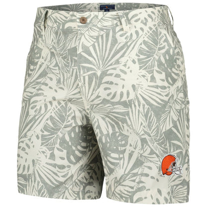 Cleveland Browns Margaritaville Sandwashed Monstera Print Amphib Shorts - Gray cheap