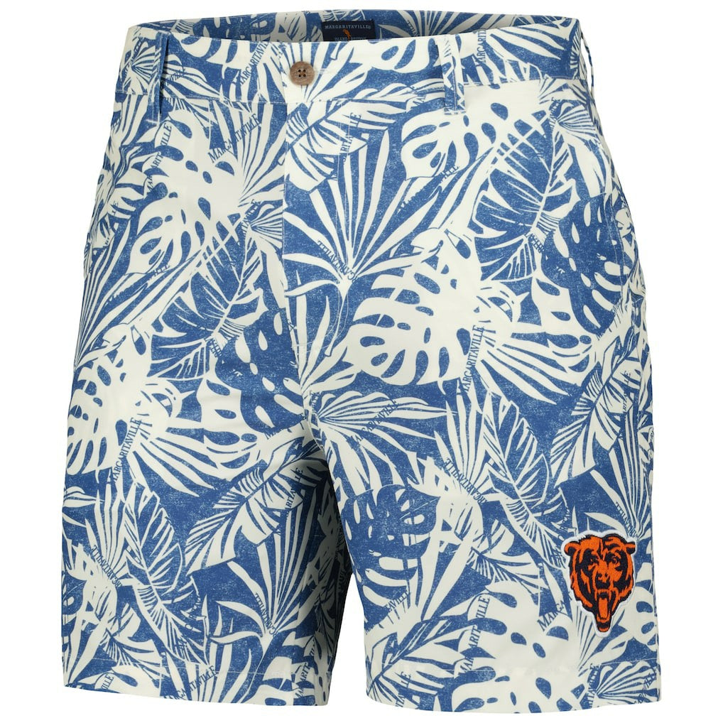 Chicago Bears Margaritaville Sandwashed Monstera Print Amphib Shorts - Navy for sale