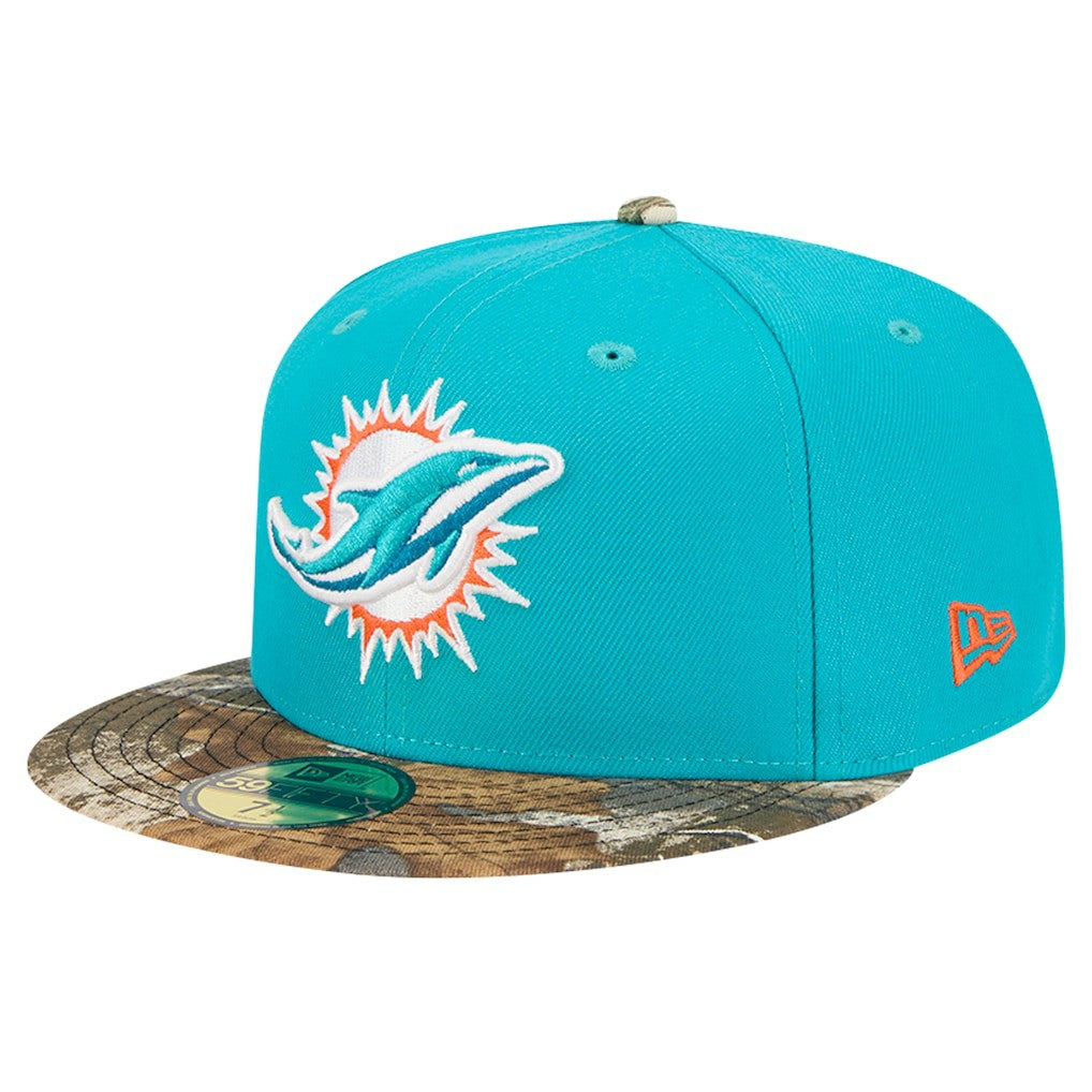 New Era Miami Dolphins Aqua Active Two-Tone Camo 59FIFTY Fitted Hat on sale