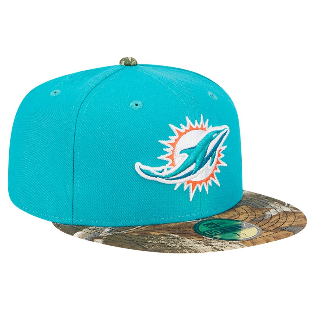 New Era Miami Dolphins Aqua Active Two-Tone Camo 59FIFTY Fitted Hat on sale