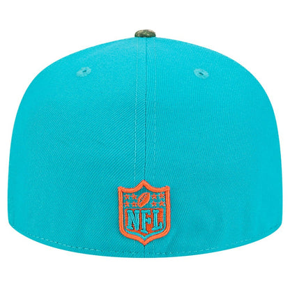 New Era Miami Dolphins Aqua Active Two-Tone Camo 59FIFTY Fitted Hat on sale
