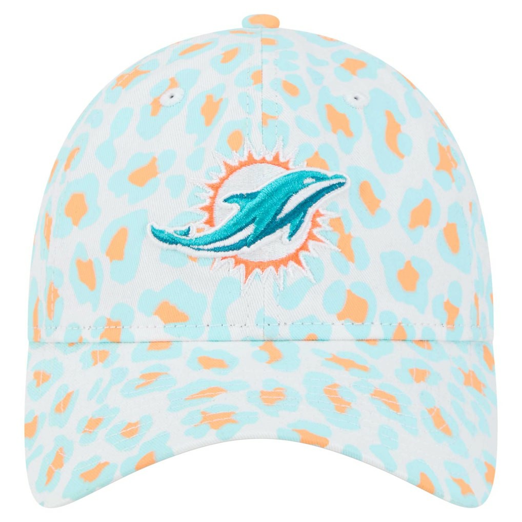 Miami Dolphins New Era Women's Active Leopard 9TWENTY Adjustable Hat - White sale