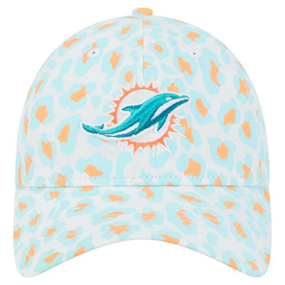 Miami Dolphins New Era Women's Active Leopard 9TWENTY Adjustable Hat - White sale