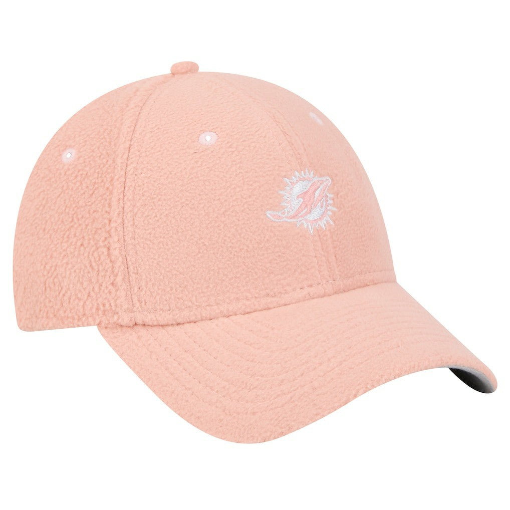 Miami Dolphins New Era Women's Cozy Sherpa 9FORTY Adjustable Hat - Light Pink outlet