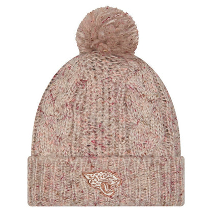 Jacksonville Jaguars New Era Women's Trendy Tone Cuffed Knit Hat with Pom - Stone sale