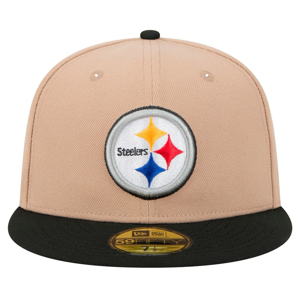 Pittsburgh Steelers New Era Logo Main 59FIFTY Fitted Hat - Tan sale