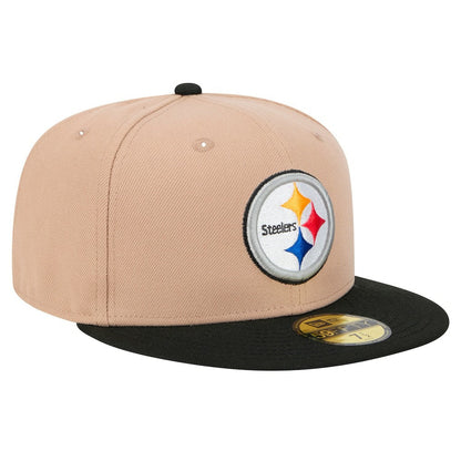 Pittsburgh Steelers New Era Logo Main 59FIFTY Fitted Hat - Tan sale