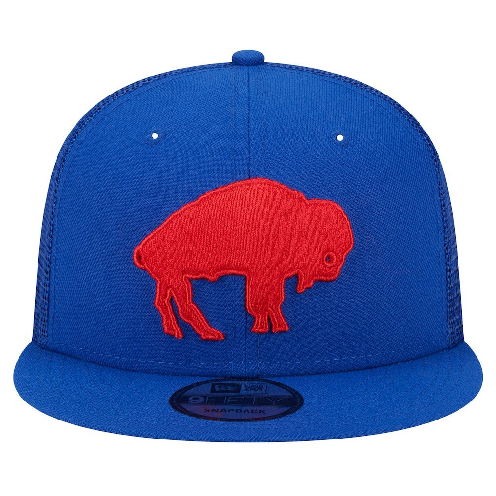 Buffalo Bills New Era Throwback Main Trucker 9FIFTY Snapback Hat - Royal on sale