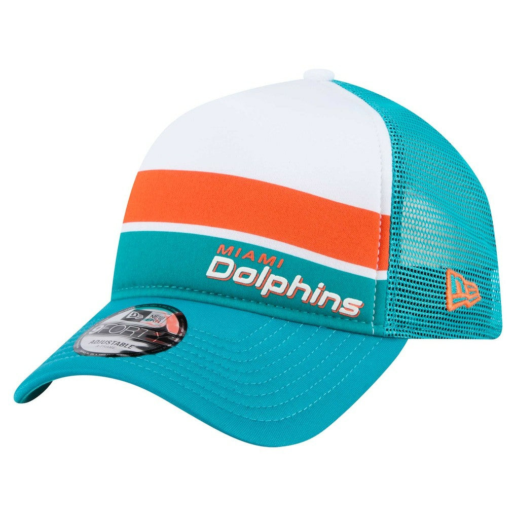 Miami Dolphins New Era Preschool Sport Night Color Block 9FORTY A-Frame Trucker Adjustable Hat - Aqua for sale