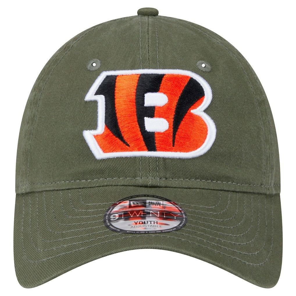 Cincinnati Bengals New Era Youth Main 9TWENTY Adjustable Hat - Olive sale