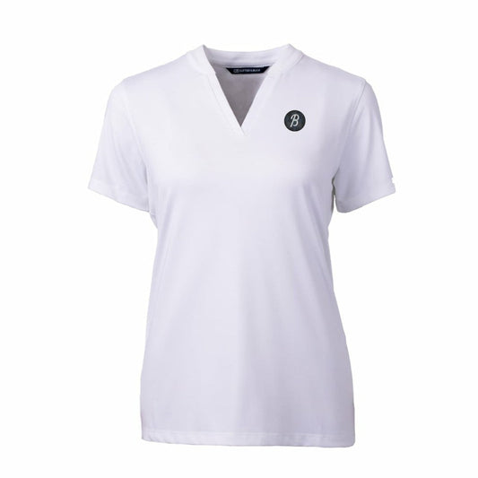 Baltimore Orioles Cutter & Buck Women's City Connect DryTec Forge Stretch V-Neck Blade Top - White