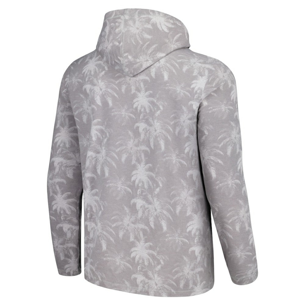 Atlanta Braves Tommy Bahama Palm Frenzy Hoodie Long Sleeve T-Shirt - Gray