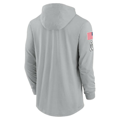 New Orleans Saints 2024 Salute to Service Lightweight Dri-FIT Long Sleeve Hoodie T-Shirt - Gray | Nike discount