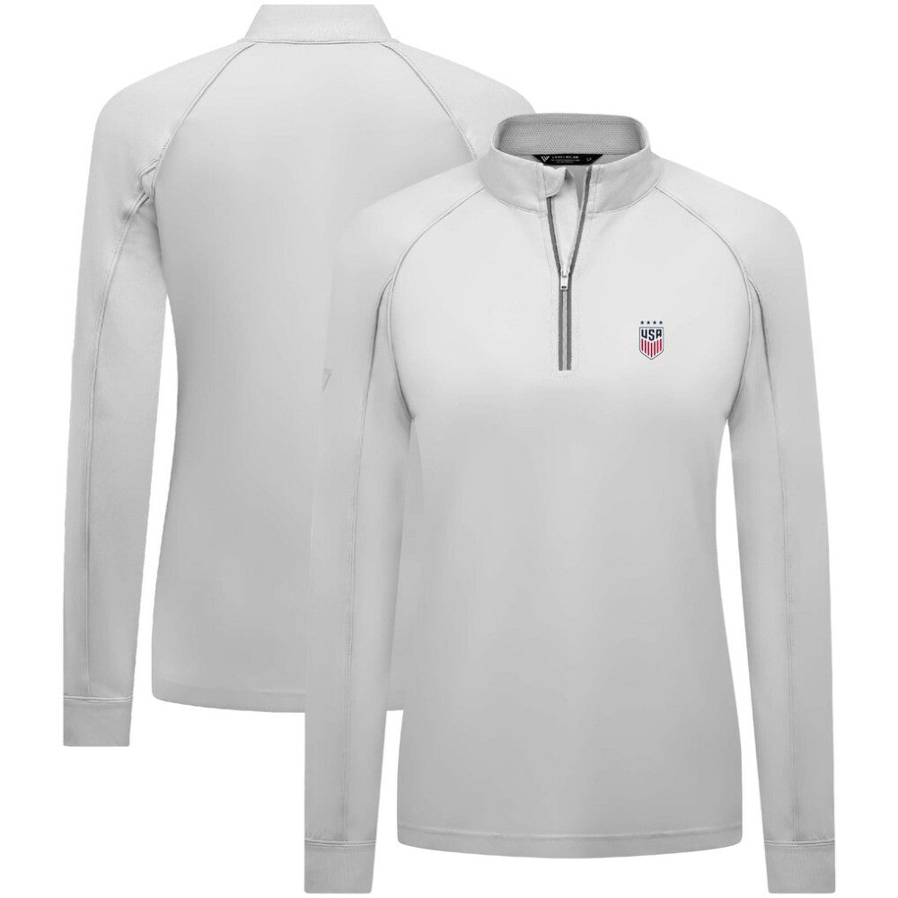 USWNT Levelwear Women's Kinetic Insignia Quarter-Zip Pullover - White discount